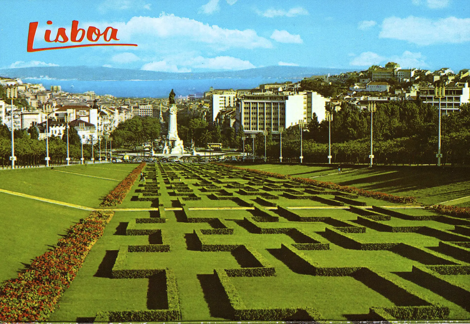 Parque Eduardo VII e vista parcial, Lissabon, Portugal